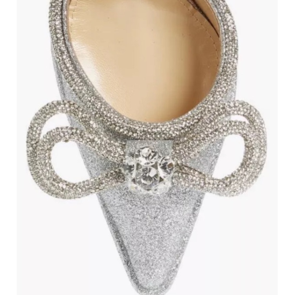 🌺MACH & MACH 🌺 Double Bow Platform Pump Silver Glitter Size: 38 - Picture 6 of 15